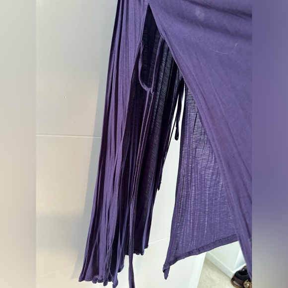 Free People Purple Beaded Boho Festival Tunic Bikini Cover-Up Top Size S - Picture 11 of 14